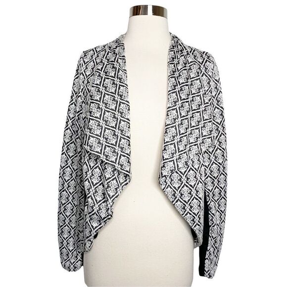 41 Hawthorn Jacket Catania Open Front Knit Black White - Picture 1 of 6